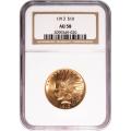 Certified $10 Gold Indian 1913 AU58 NGC