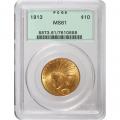 Certified US Gold $10 Indian 1913 MS61 PCGS