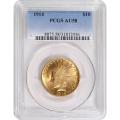 Certified $10 Gold Indian 1914 AU58 PCGS
