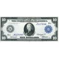 1914 $10 Federal Reserve Note Kansas City AU