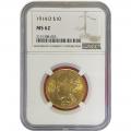 Certified US Gold $10 Indian 1914-D MS62 NGC