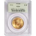 Certified $10 Gold Indian 1914 MS64 PCGS 
