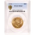 Certified $10 Gold Indian 1915 MS62 PCGS