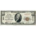 1929 $10 National Bank Note Charlottesville VA Charter #2594 F-VF