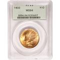 Certified $10 Gold Indian 1932 MS64 PCGS