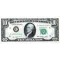 1977 $10 Federal Reserve Note UNC