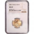 Certified American $10 Gold Eagle 2001 MS69 NGC