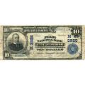1902 $10 National Bank Note Superior WI Charter #3926 Fine