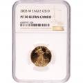 Certified Proof American Gold Eagle $10 2003-W PF70 NGC