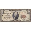 1929 $10 Federal Reserve Note Cleveland OH F-VF