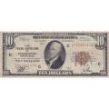 1929 $10 Federal Reserve Note Philadelphia PA F-VF