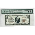1929 $10 National Bank Note Washington DC Charter #5046 MS63PPQ