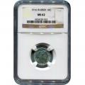 Certified Barber Dime 1916 MS62 NGC