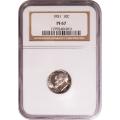 Certified Roosevelt Dime 1951 PF67 NGC