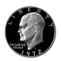Eisenhower Dollar 1972-S Silver Proof