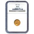 Certified US Gold $2.5 Indian MS62 (Dates Our Choice) PCGS or NGC