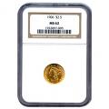 Certified US Gold $2.5 Liberty MS62 (Dates Our Choice) PCGS or NGC