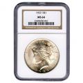 Certified Peace Silver Dollar 1923 MS64 NGC