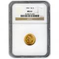 Certified US Gold $2.5 Liberty MS61 (Dates Our Choice) PCGS or NGC