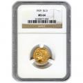 Certified US Gold $2.5 Indian MS64 (Dates Our Choice) PCGS or NGC