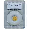 Certified US Gold $1 Liberty MS64 type 3 (Dates Our Choice) PCGS or NGC