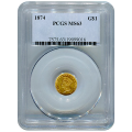 Certified US Gold $1 Liberty MS63 type 3 (Dates Our Choice) PCGS or NGC