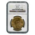Certified $20 St Gaudens 1914-S MS63 NGC