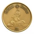 Christmas 2011 Bronze Round X-4 Christmas Blessing (with ornament holder)