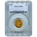 Certified US Gold $3  MS63 (Dates Our Choice) PCGS or NGC