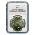 Certified Peace Silver Dollar 1922 MS63 NGC