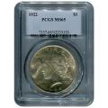 Certified Peace Silver Dollar 1922 MS65 PCGS