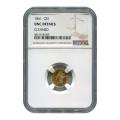 Certified $1 Gold Liberty 1861 Unc Details "Cleaned" NGC