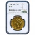 Certified US Gold $20 Liberty 1873 Open 3 XF45 NGC