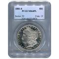 Certified Morgan Silver Dollar 1881-S MS64PL PCGS