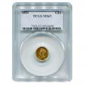 Certified $1 Gold Liberty 1884 MS63 PCGS