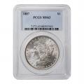 Certified Morgan Silver Dollar 1887 MS63 PCGS
