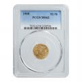 Certified US Gold $2.5 Indian 1908 MS62 PCGS