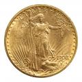 $20 Gold Saint Gaudens 1908-D AU without Motto
