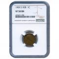 Certified Lincoln Cent 1909-S VDB VF30 BN NGC