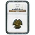 Certified US Gold $2.5 Indian 1913 MS62 NGC