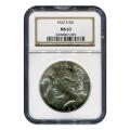 Certified Peace Silver Dollar 1922-S MS63 NGC