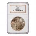 Certified Peace Silver Dollar 1924-S MS62 NGC