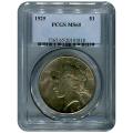 Certified Peace Silver Dollar 1925 MS65 PCGS