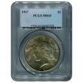 Certified Peace Silver Dollar 1927 MS63 PCGS