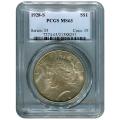 Certified Peace Silver Dollar 1928-S MS63 PCGS