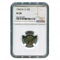 Certified Mercury Dime 1942 over 41-D VF30 NGC