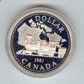 Canada 1981 silver dollar railroad