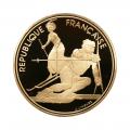 France 500 Francs Gold PF 1990 Olympics Slalom Skiing