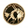 France 500 Francs Gold PF 1990 Olympics Freestyle Skiing