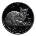 Isle of Man 1996 1 Crown Silver Proof Burmese Cat